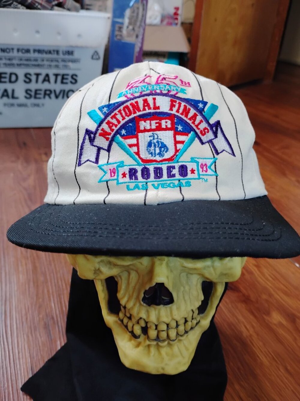Vintage National Finals Rodeo 1993 Pinstripe Hat Cap